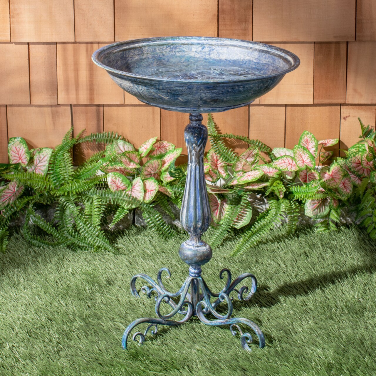 Safavieh Outdoor Collection Orian Bird Bath Mossy Blue